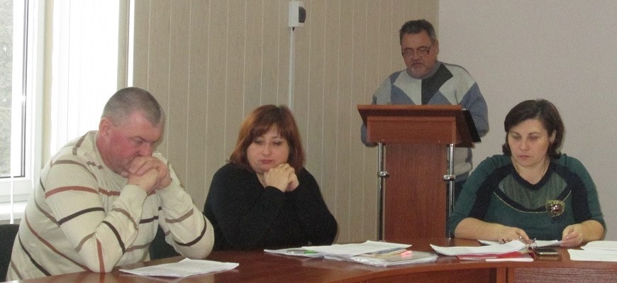 Юрій Лосік звітує під час засідання виконкому, 2017 рік